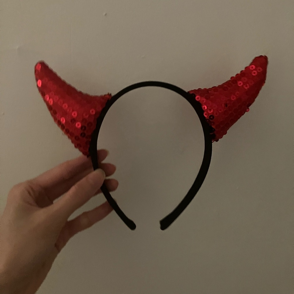 Read description! Devil ears Halloween headband red black